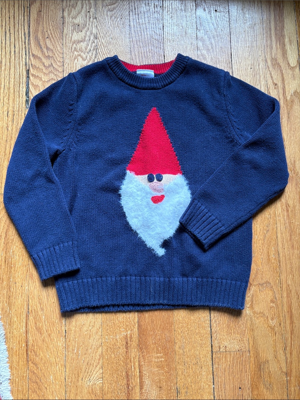 Hanna Andersson Navy Sweater with Red Trim